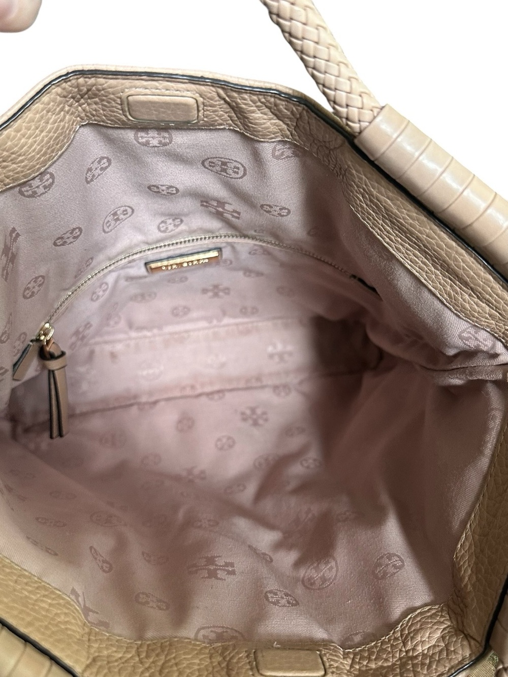 Tory Burch Blush Fold-Over Leather Crossbody Satchel Shoulder Bag - Picture 7 of 16